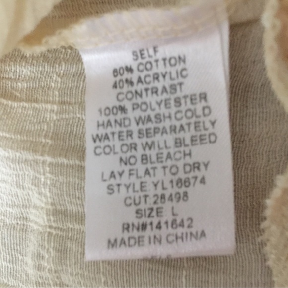 Ya Los Angeles Crochet Boho Festival Poncho Top L - Picture 8 of 9